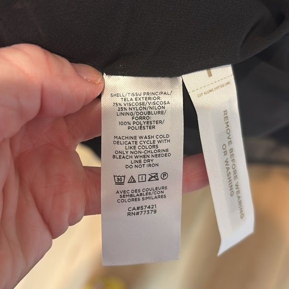 Ann Taylor Wrap Dress Black Velvet Short Sleeve Midi Size 0 - Picture 6 of 6